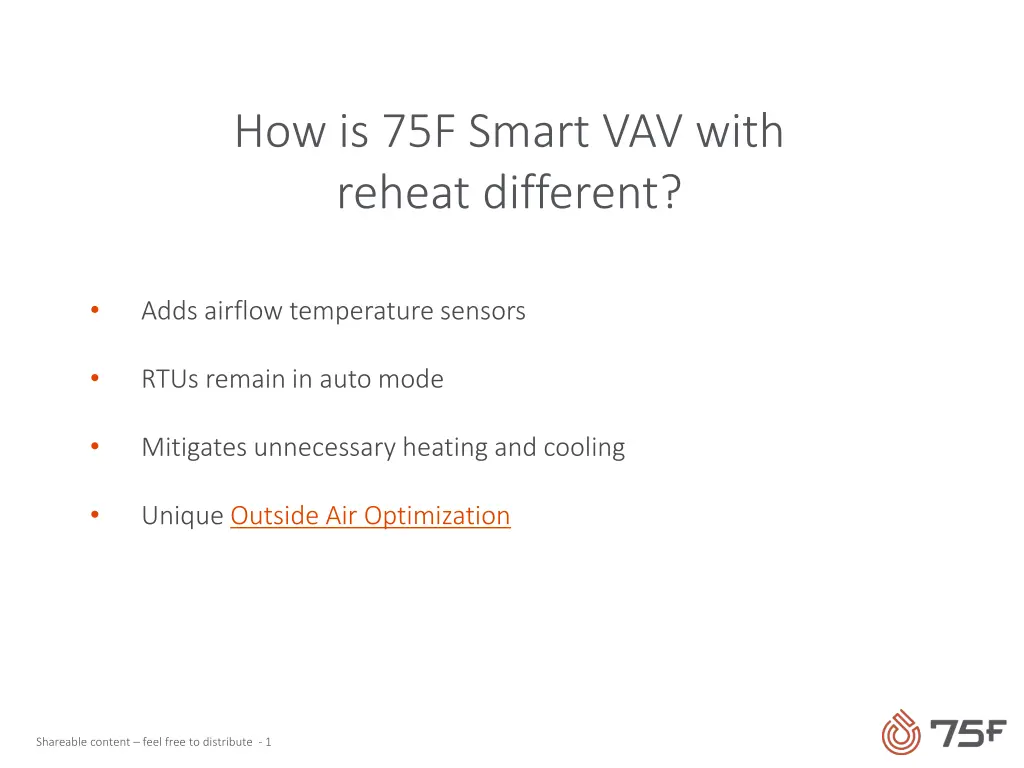 how is 75f smart vav with reheat different