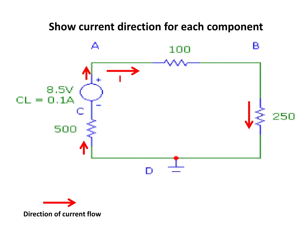 show current direction for each component