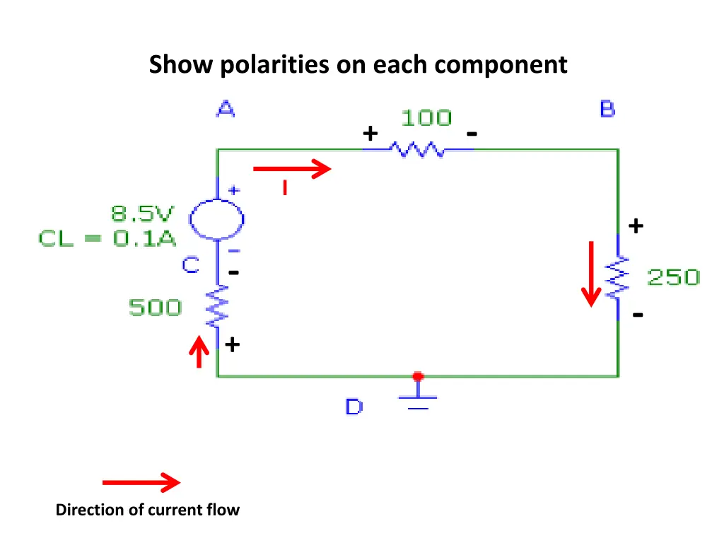 show polarities on each component 1