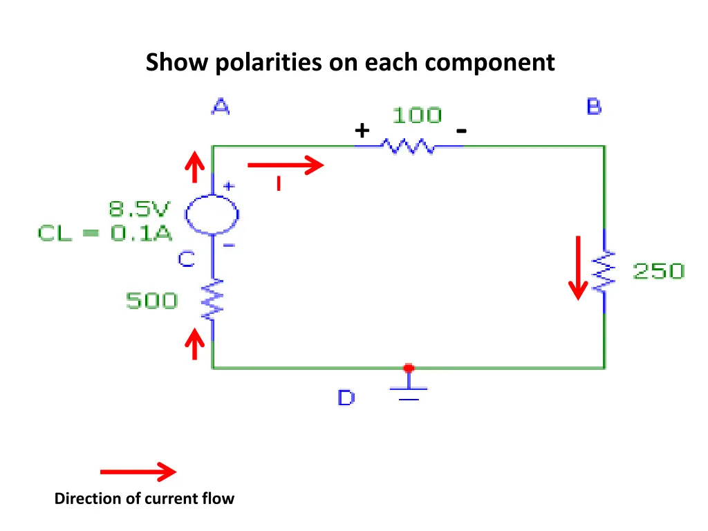 show polarities on each component