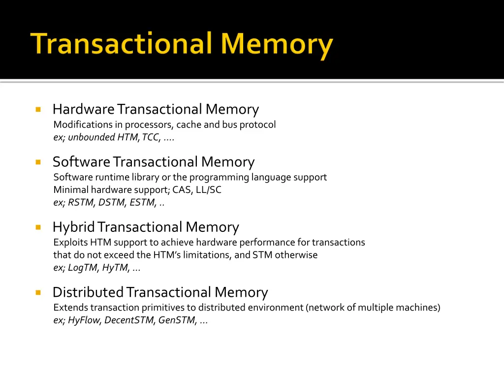 hardware transactional memory modifications