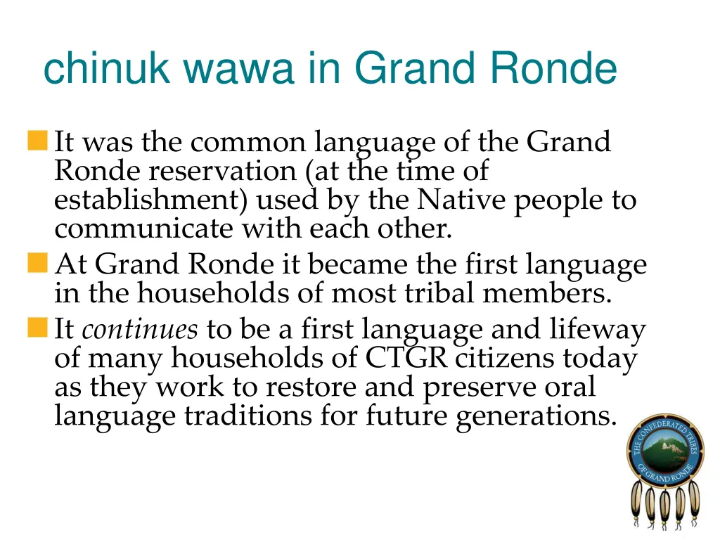 chinuk wawa in grand ronde