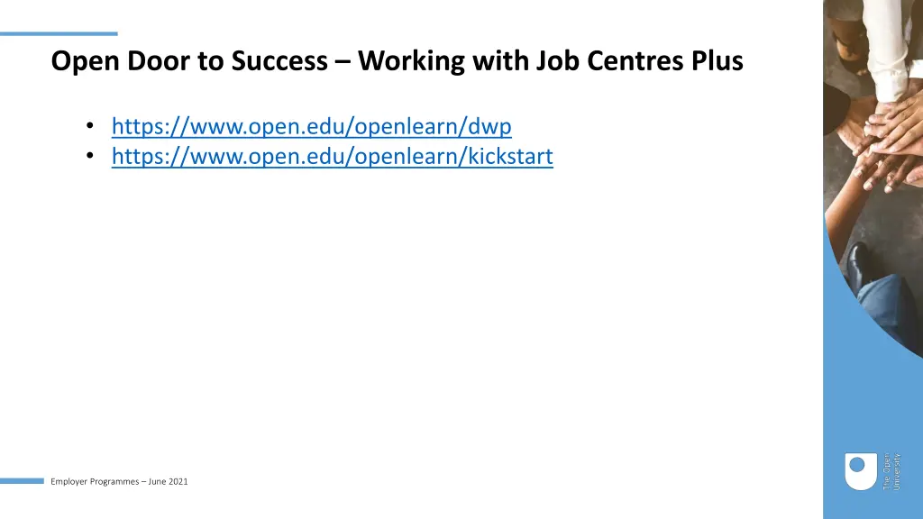 open door to success working with job centres plus 1