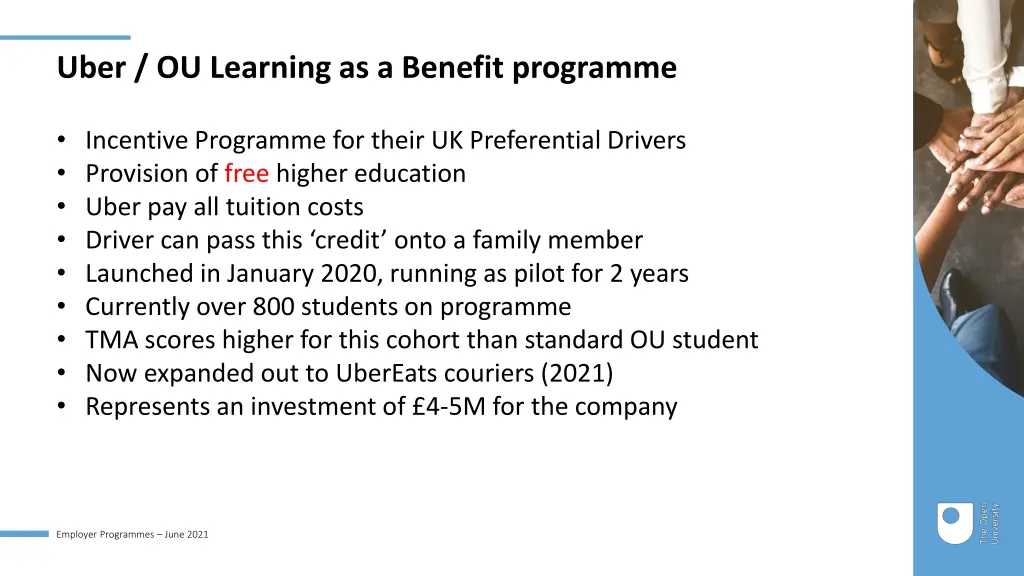 uber ou learning as a benefit programme