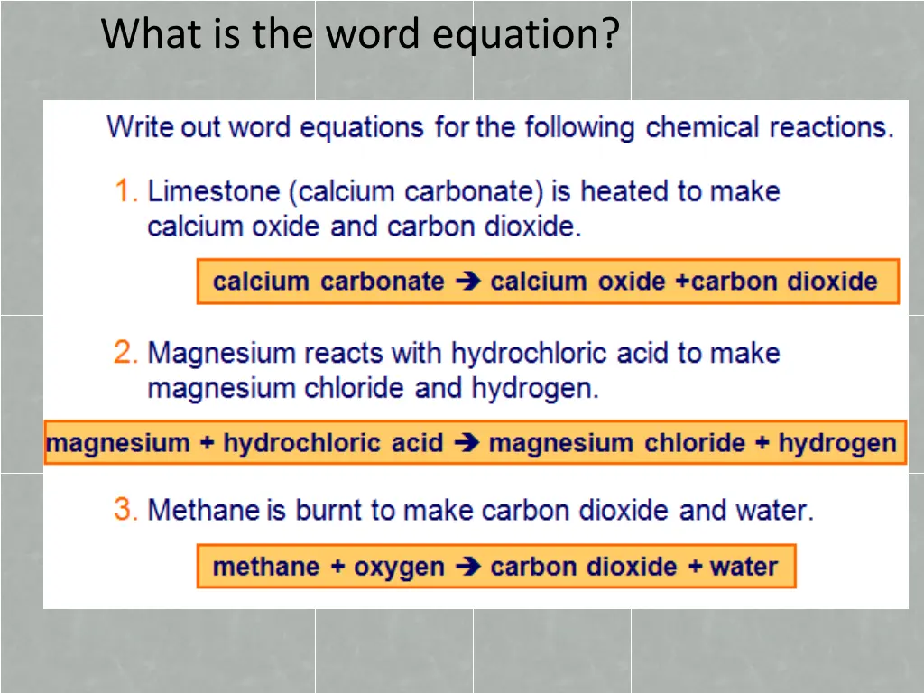 what is the word equation