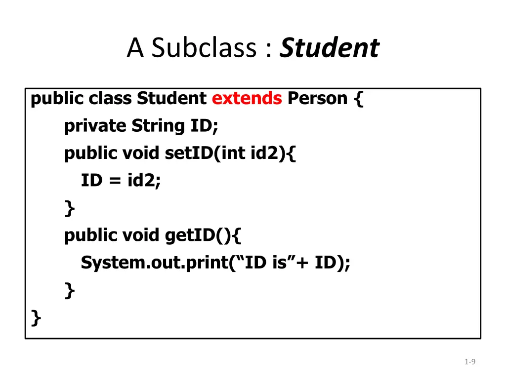 a subclass student
