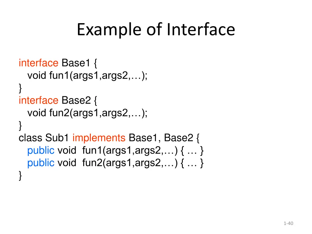 example of interface
