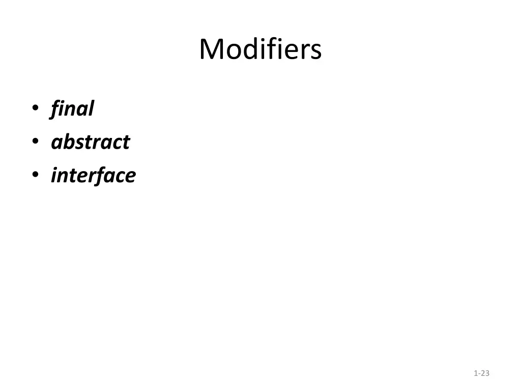modifiers