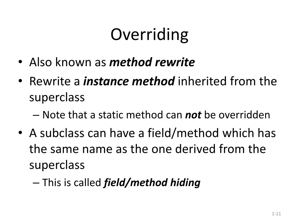 overriding
