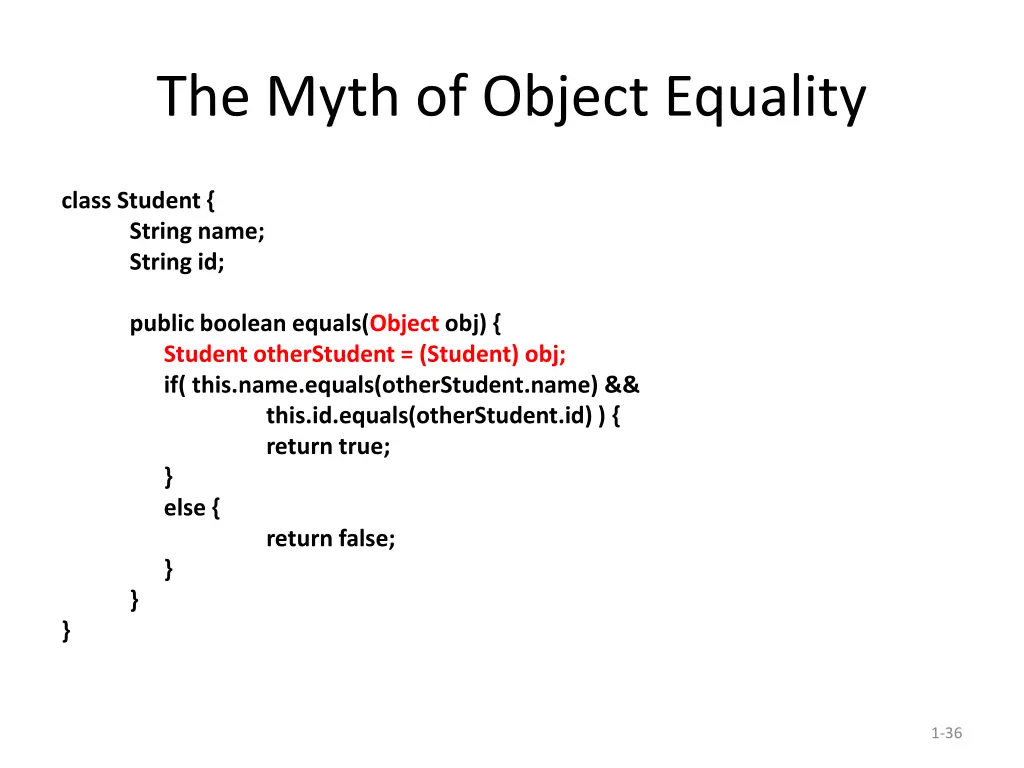 the myth of object equality