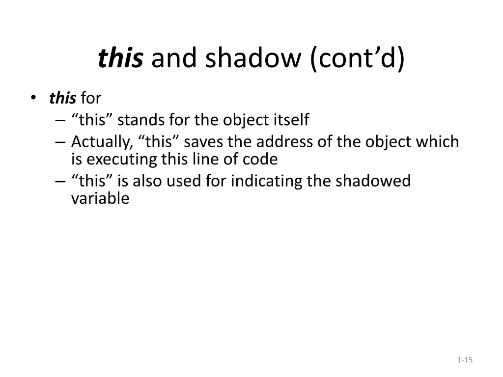this and shadow cont d