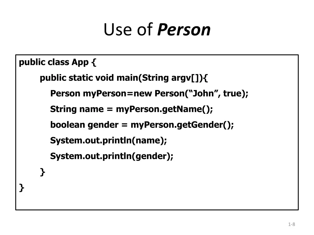 use of person