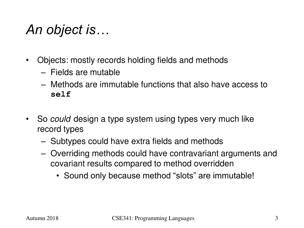 an object is