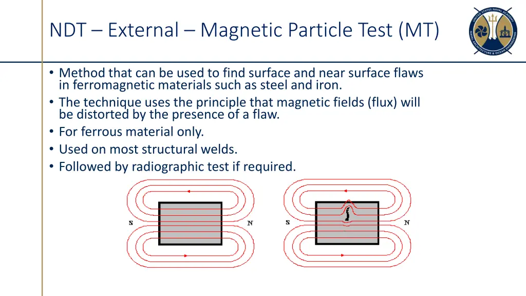 ndt external magnetic particle test mt