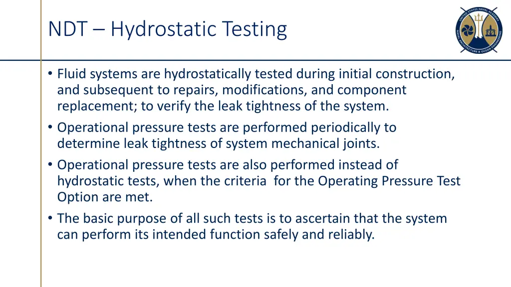 ndt hydrostatic testing