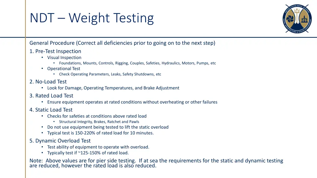 ndt weight testing 1