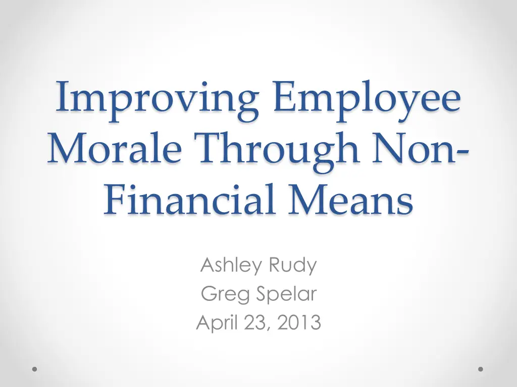 improving employee morale through non financial