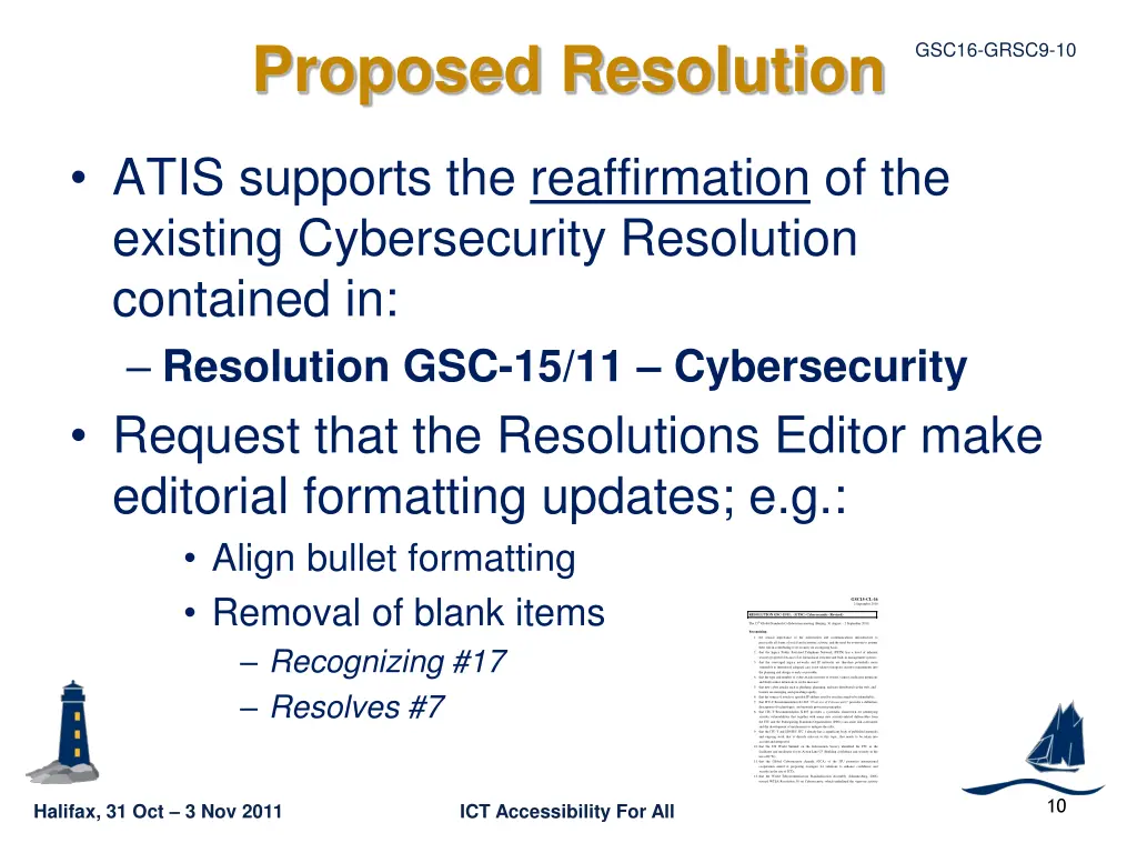proposed resolution