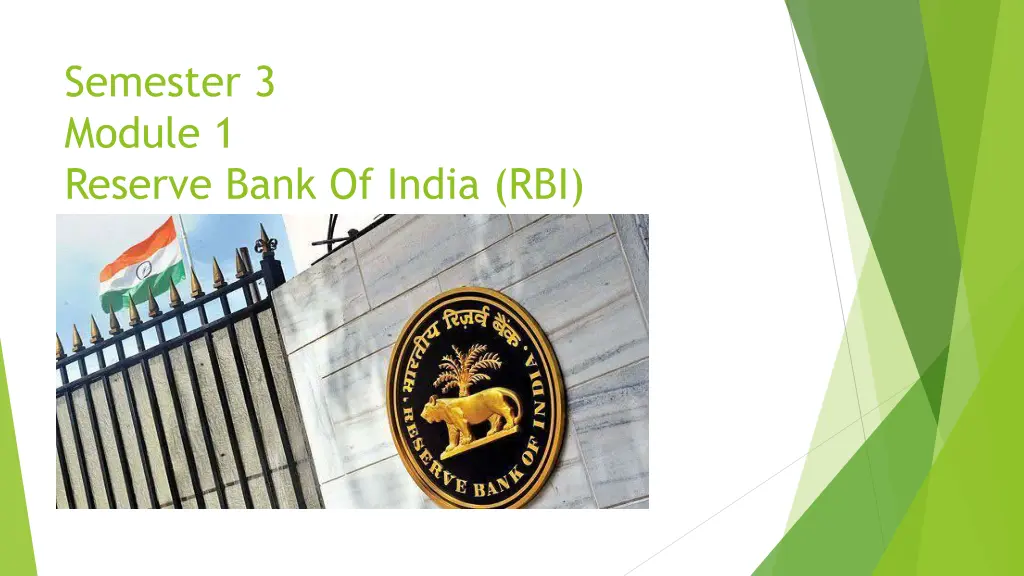 semester 3 module 1 reserve bank of india rbi