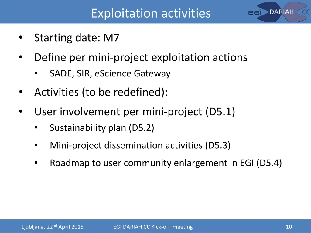 exploitation activities