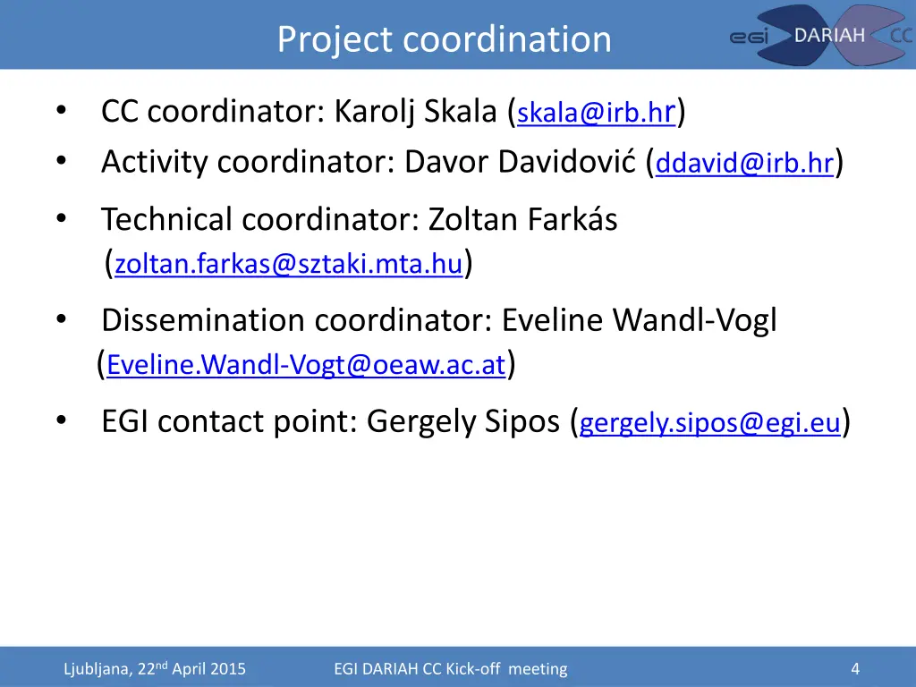 project coordination