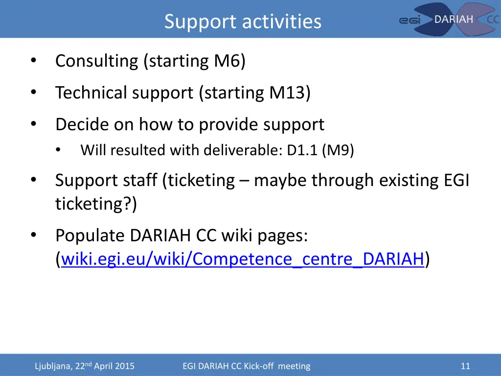 support activities
