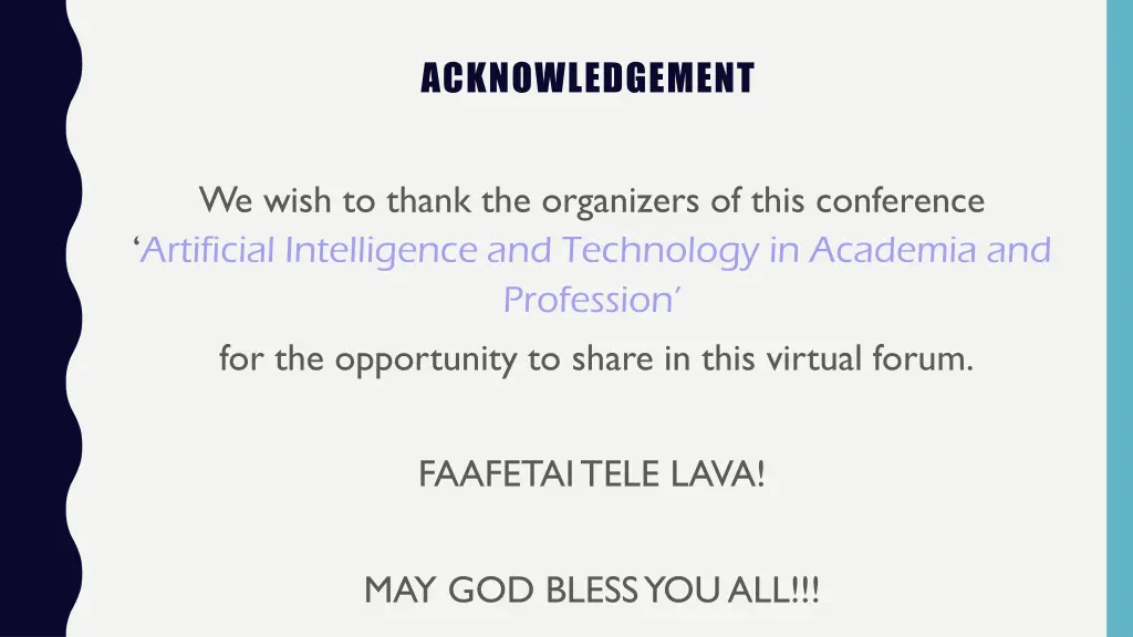 acknowledgement