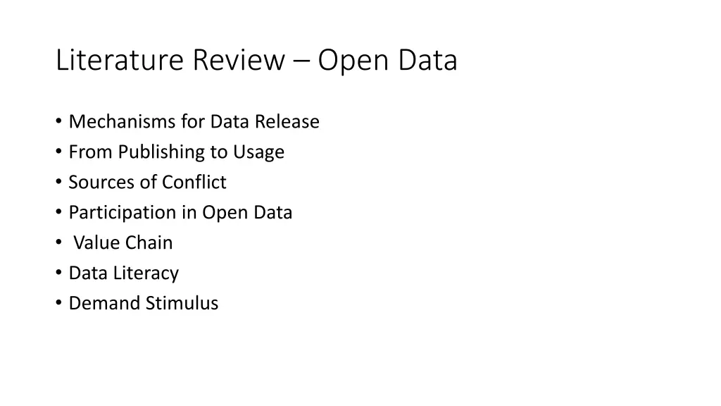 literature review open data