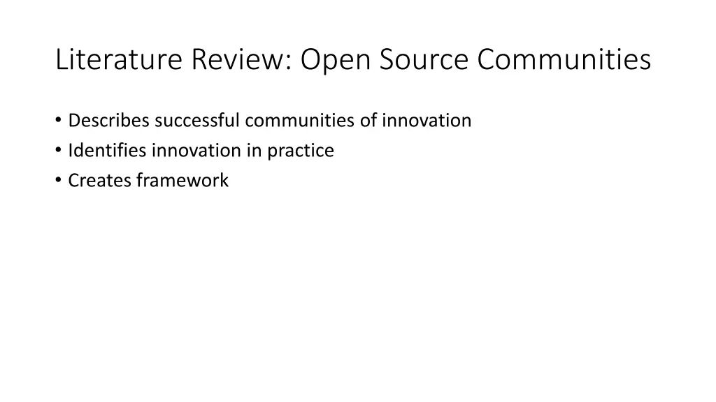 literature review open source communities