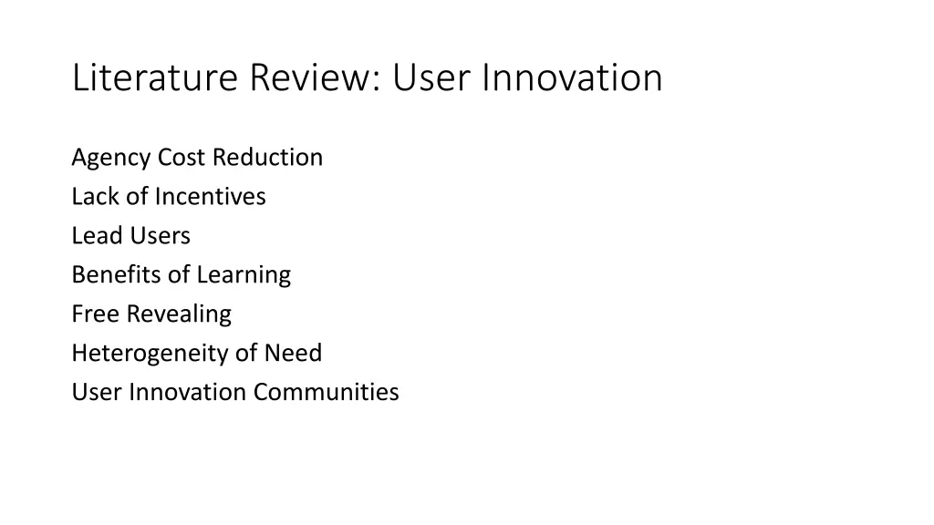 literature review user innovation