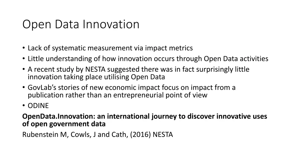 open data innovation