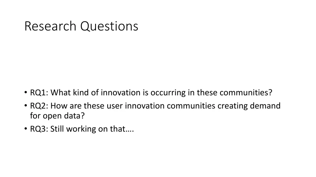 research questions