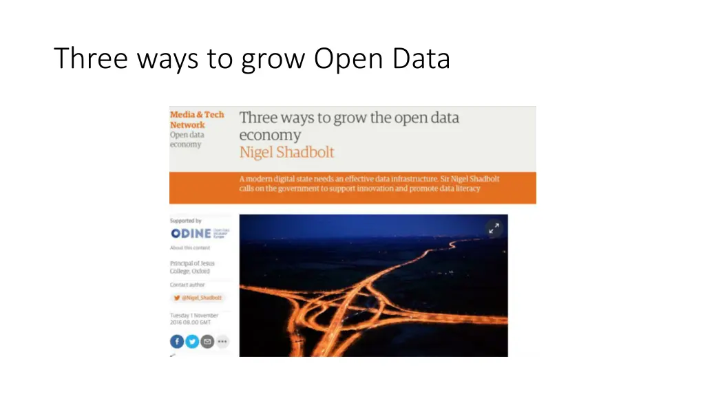 three ways to grow open data