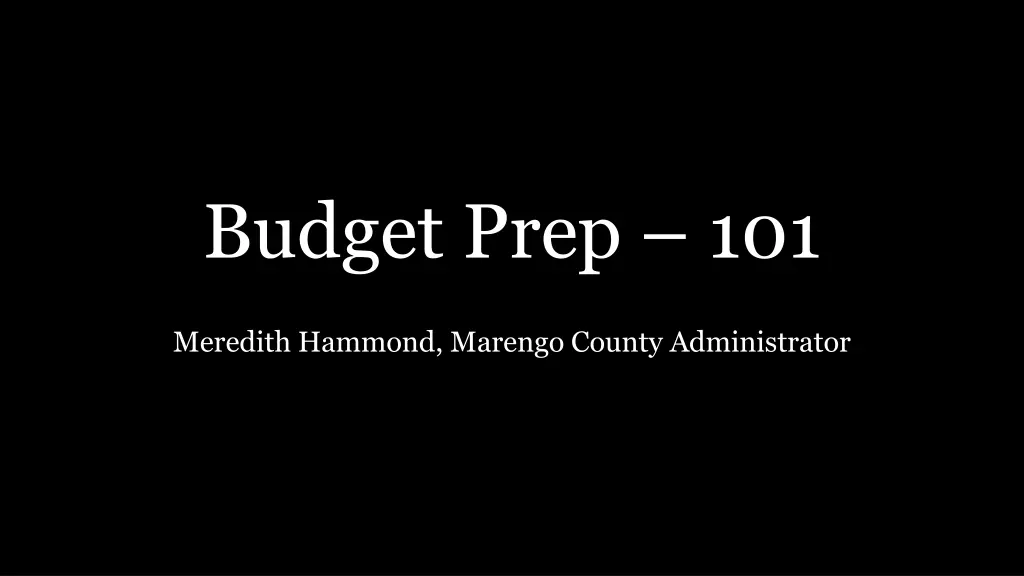 budget prep 101