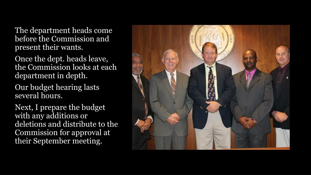 the department heads come before the commission