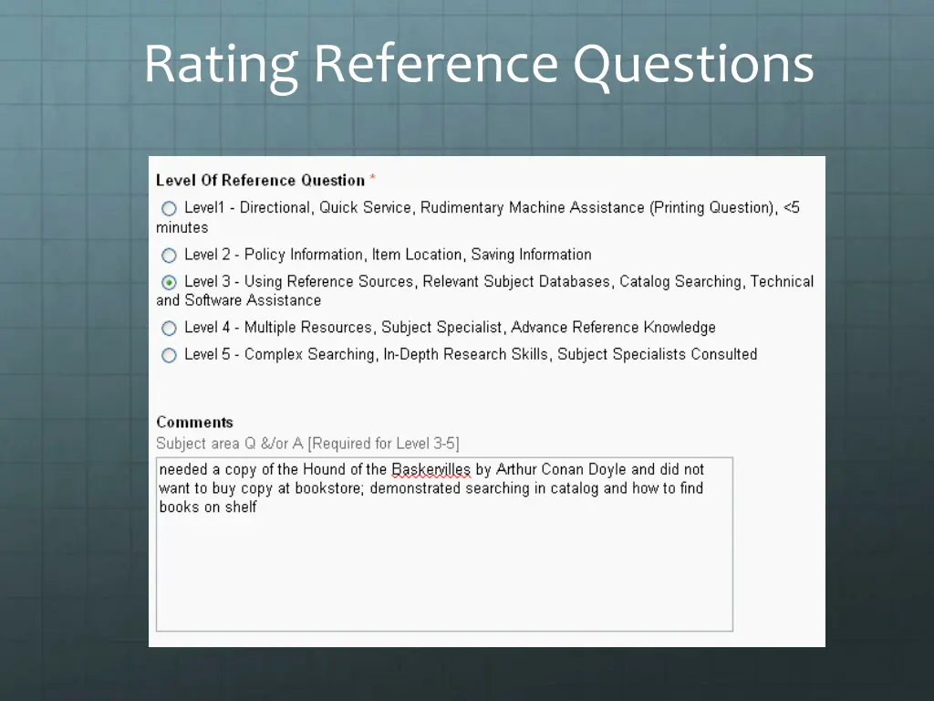 rating reference questions