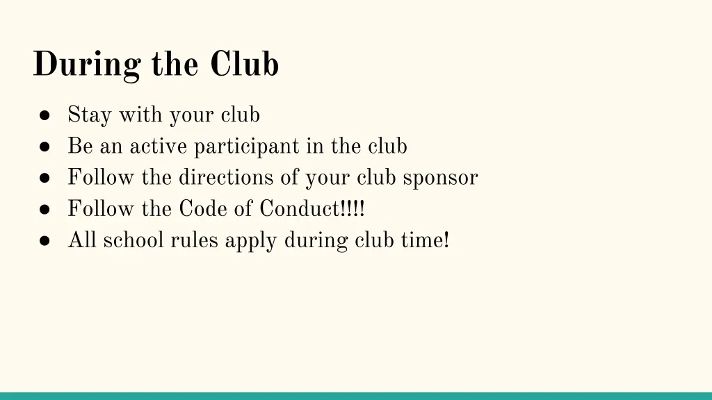 during the club