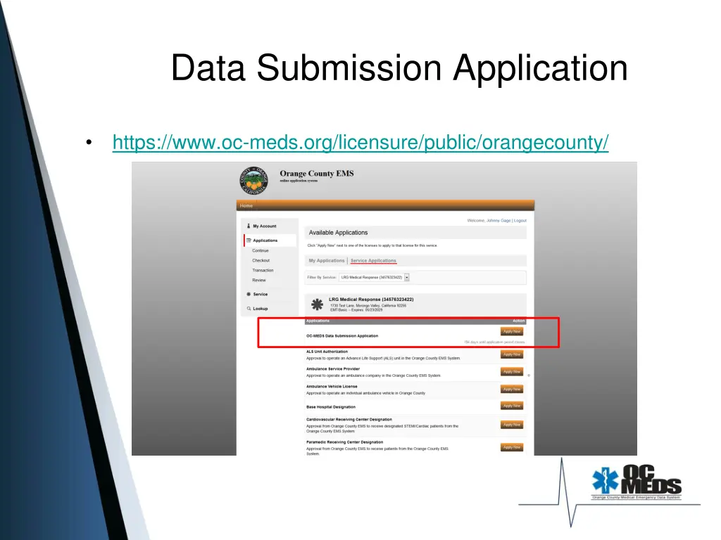 data submission application