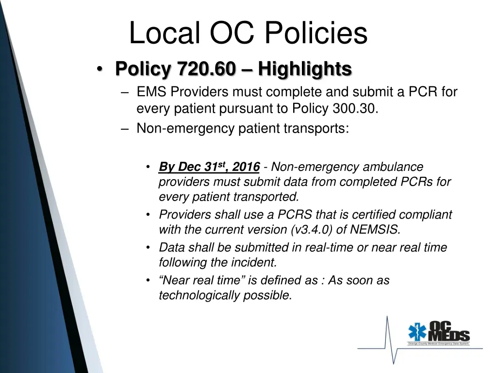 local oc policies policy 720 60 highlights