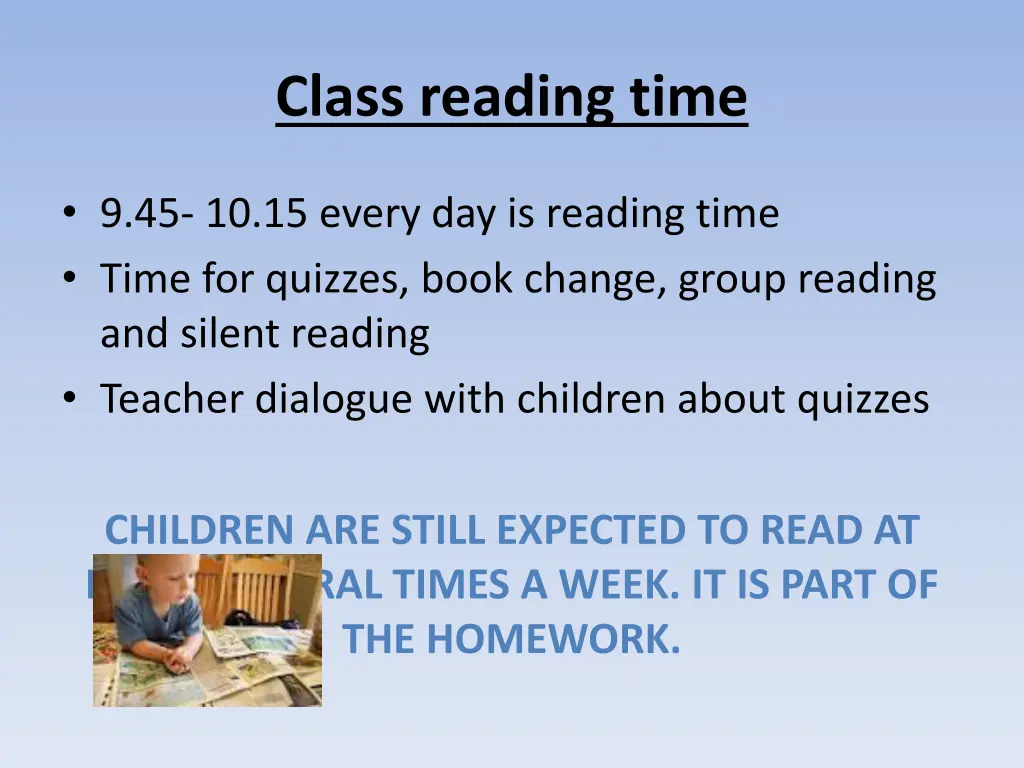 class reading time