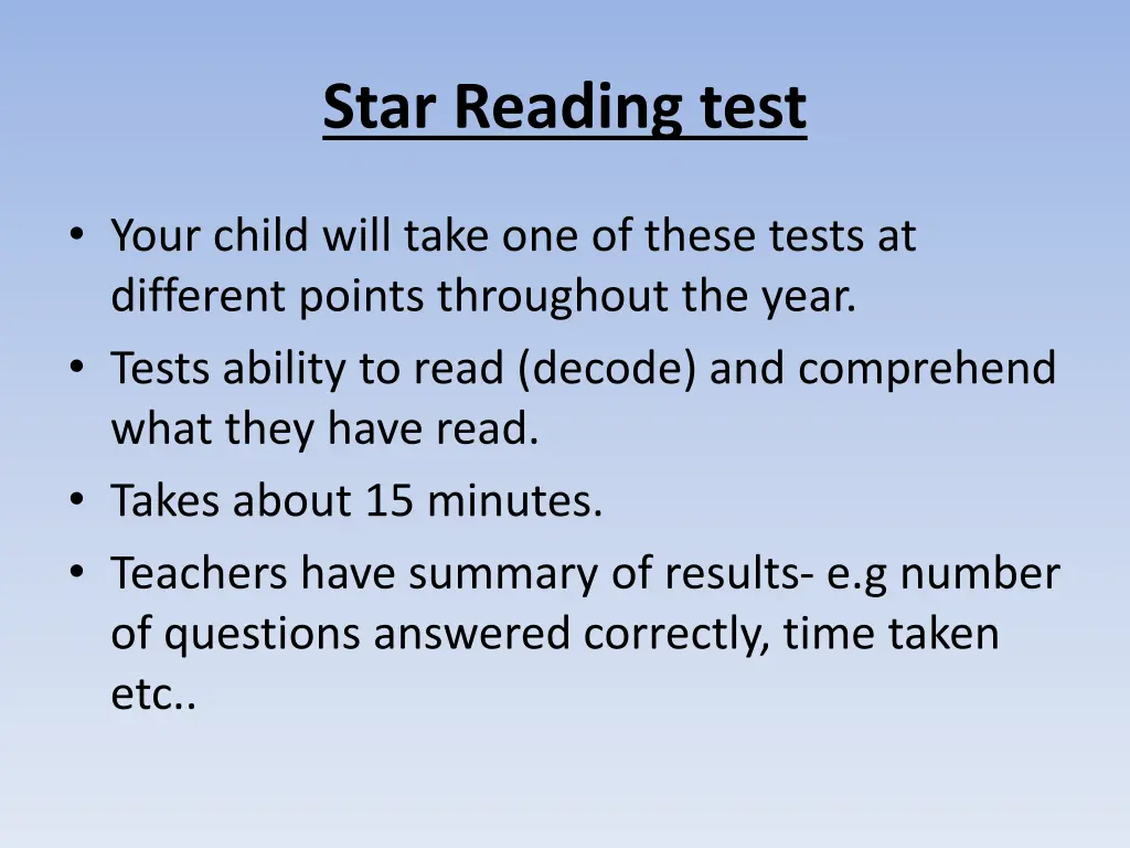 star reading test