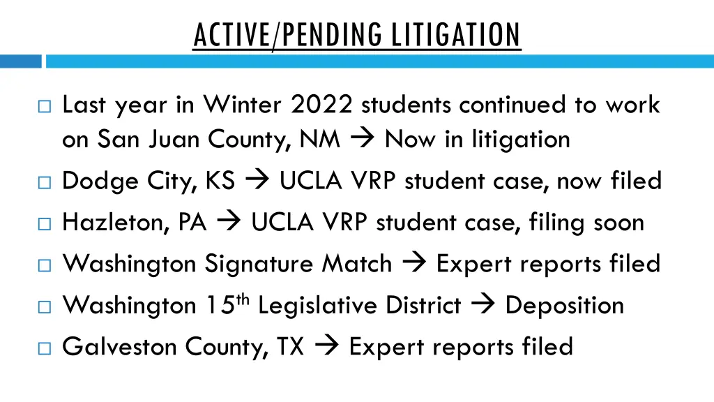 active pending litigation