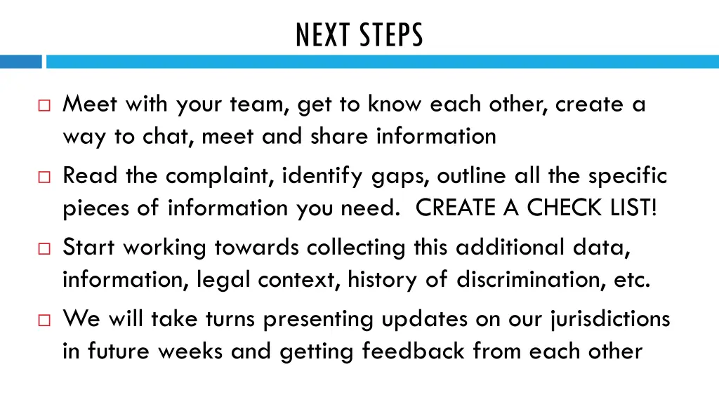 next steps