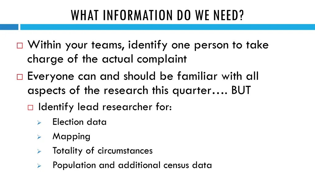 what information do we need 1