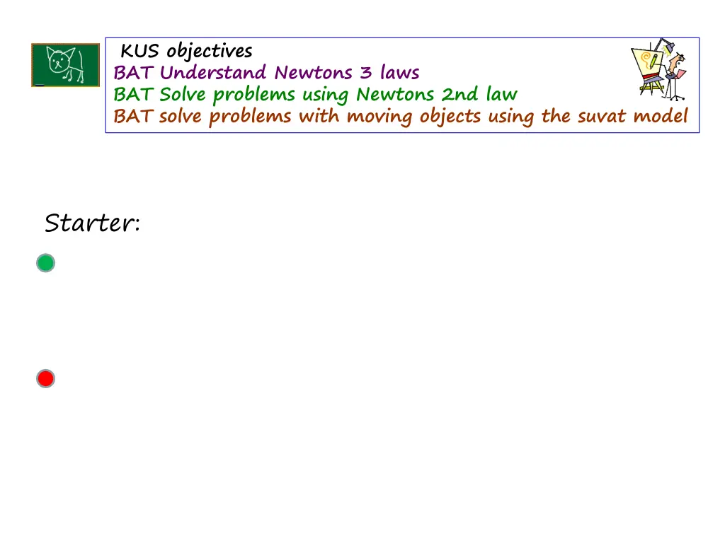kus objectives bat understand newtons 3 laws
