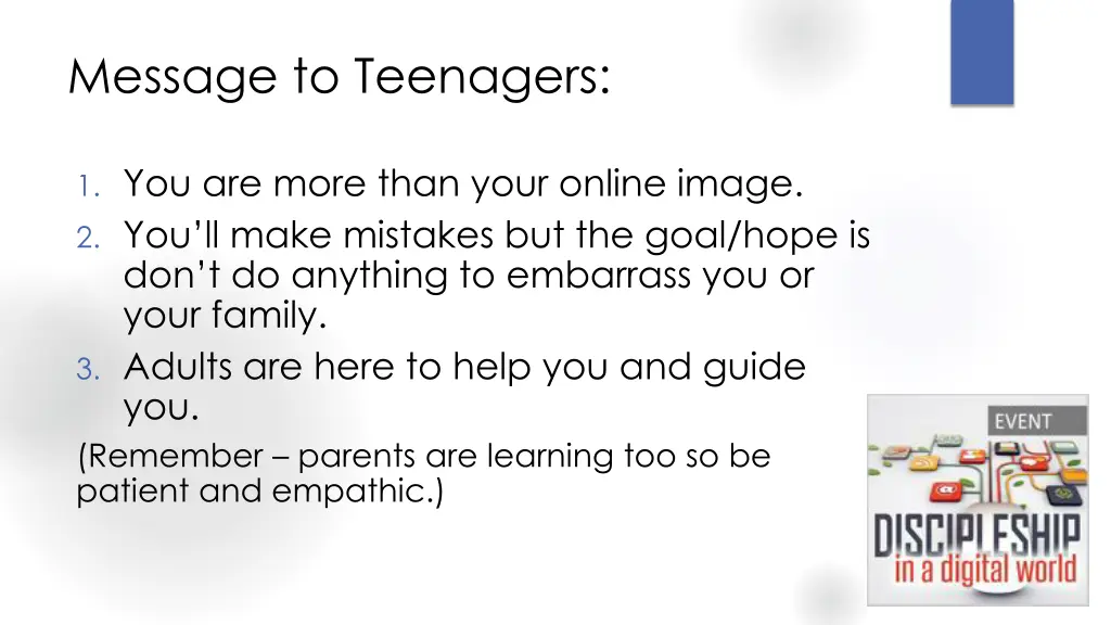 message to teenagers