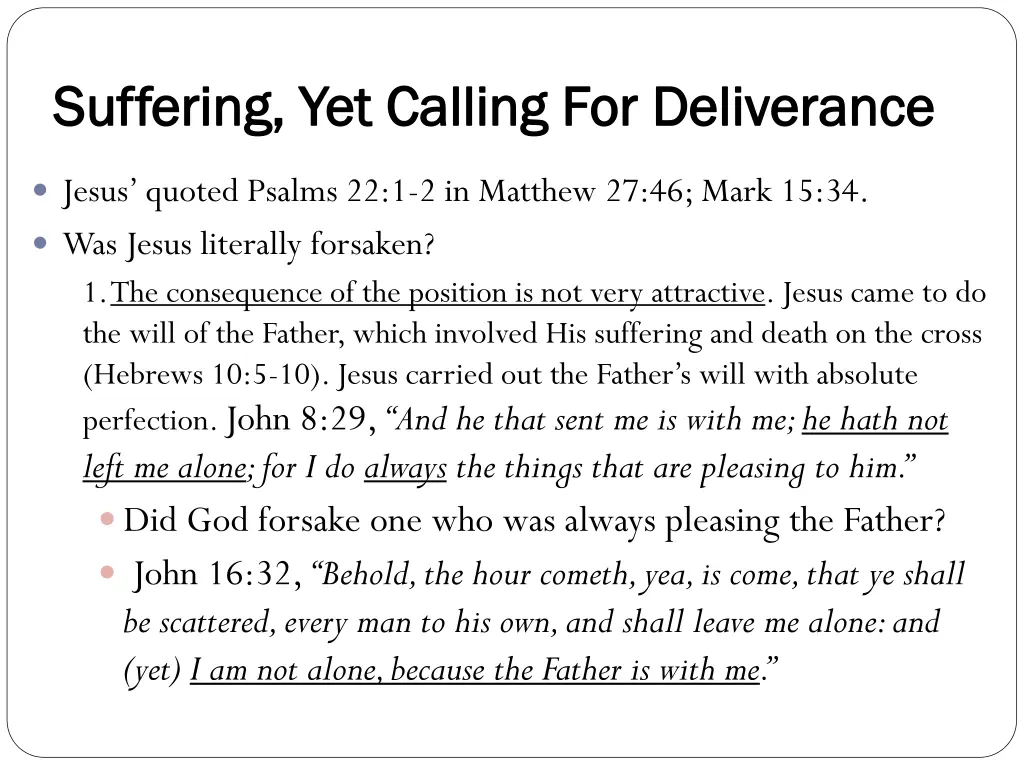 suffering yet calling for deliverance suffering 1