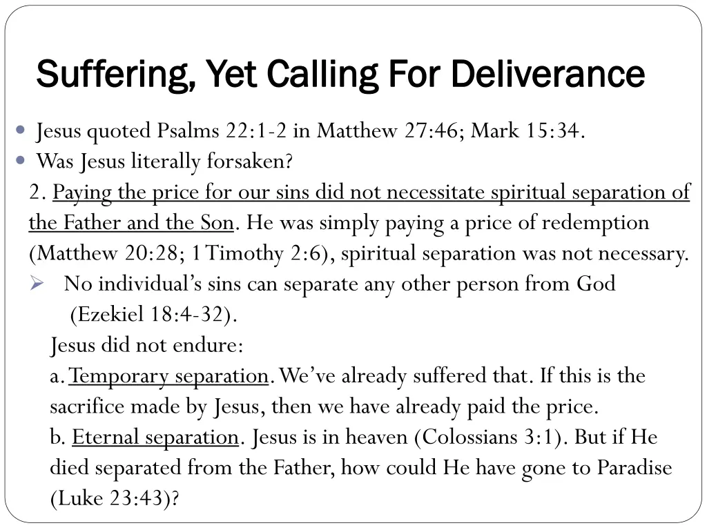 suffering yet calling for deliverance suffering 2