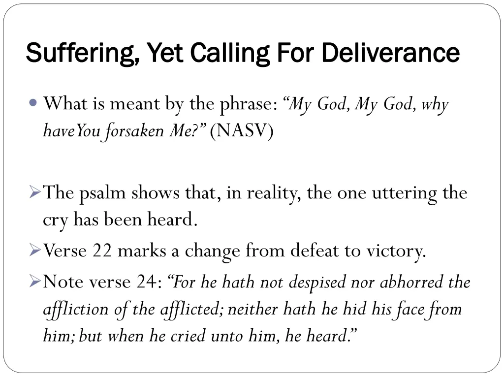 suffering yet calling for deliverance suffering 8