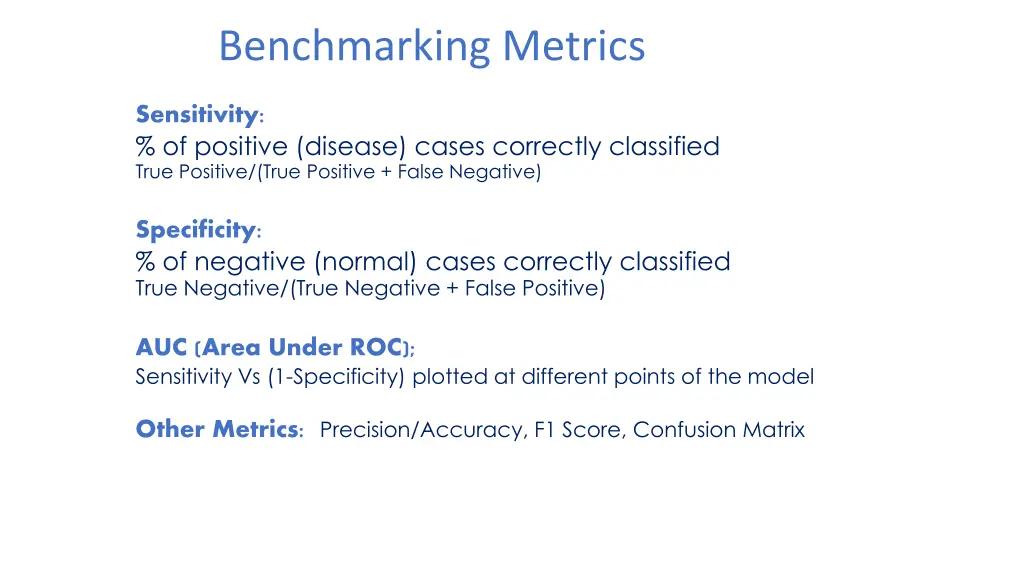 benchmarking metrics